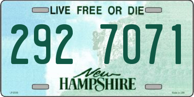 NH license plate 2927071