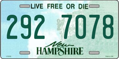 NH license plate 2927078