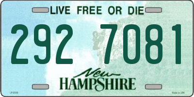 NH license plate 2927081