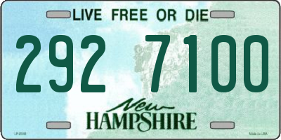 NH license plate 2927100