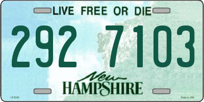 NH license plate 2927103