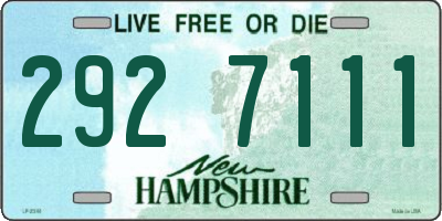 NH license plate 2927111