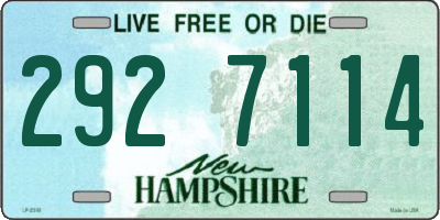 NH license plate 2927114