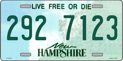 NH license plate 2927123