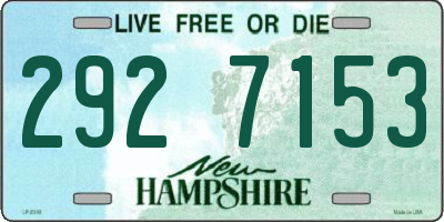 NH license plate 2927153