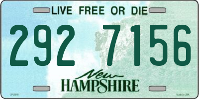 NH license plate 2927156