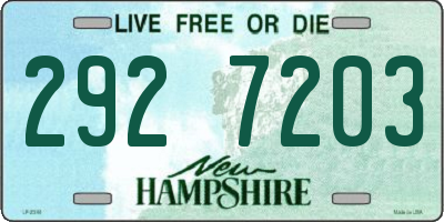 NH license plate 2927203