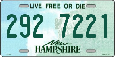 NH license plate 2927221