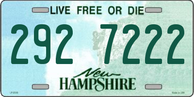 NH license plate 2927222