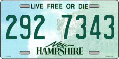 NH license plate 2927343