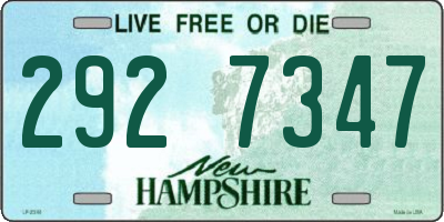 NH license plate 2927347