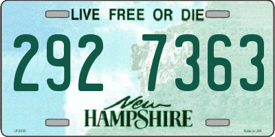 NH license plate 2927363