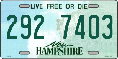 NH license plate 2927403