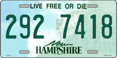NH license plate 2927418