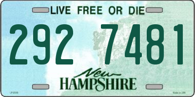 NH license plate 2927481