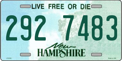 NH license plate 2927483