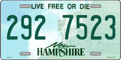 NH license plate 2927523