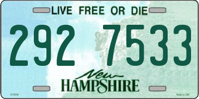 NH license plate 2927533