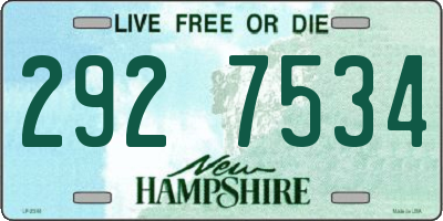NH license plate 2927534