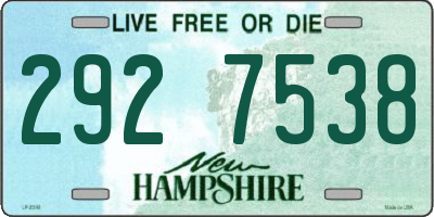 NH license plate 2927538