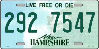 NH license plate 2927547