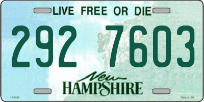 NH license plate 2927603