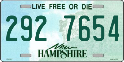 NH license plate 2927654