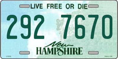 NH license plate 2927670