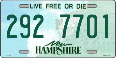 NH license plate 2927701