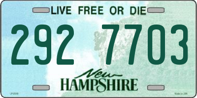 NH license plate 2927703