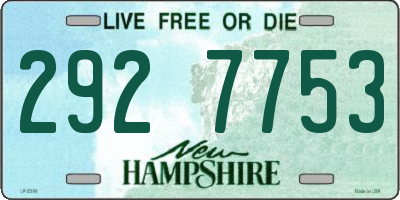NH license plate 2927753