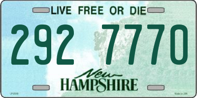 NH license plate 2927770
