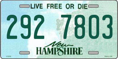 NH license plate 2927803