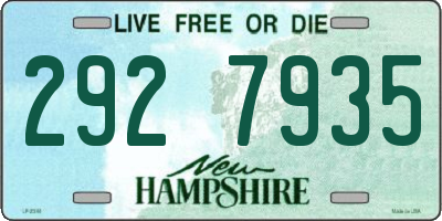 NH license plate 2927935
