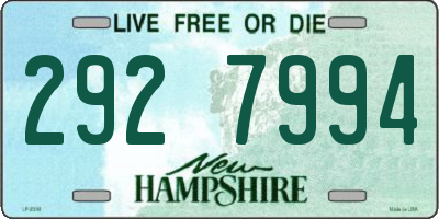 NH license plate 2927994