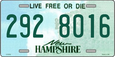 NH license plate 2928016