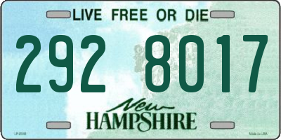 NH license plate 2928017