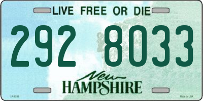 NH license plate 2928033