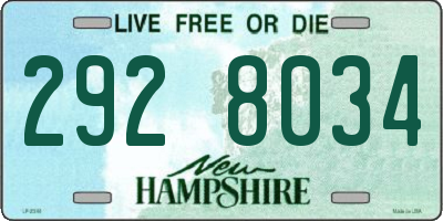 NH license plate 2928034