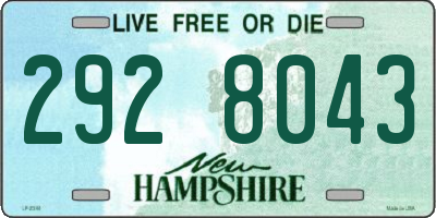 NH license plate 2928043