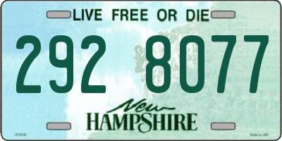 NH license plate 2928077