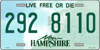 NH license plate 2928110
