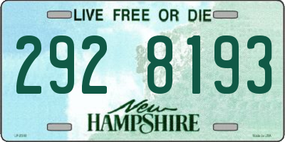 NH license plate 2928193