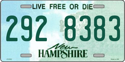NH license plate 2928383