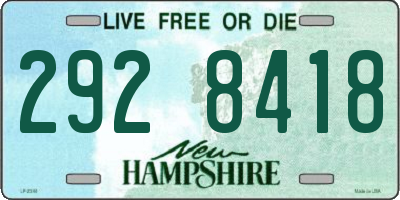 NH license plate 2928418