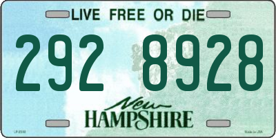 NH license plate 2928928