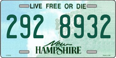NH license plate 2928932
