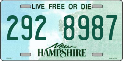 NH license plate 2928987