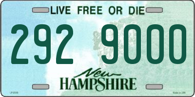 NH license plate 2929000