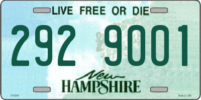 NH license plate 2929001